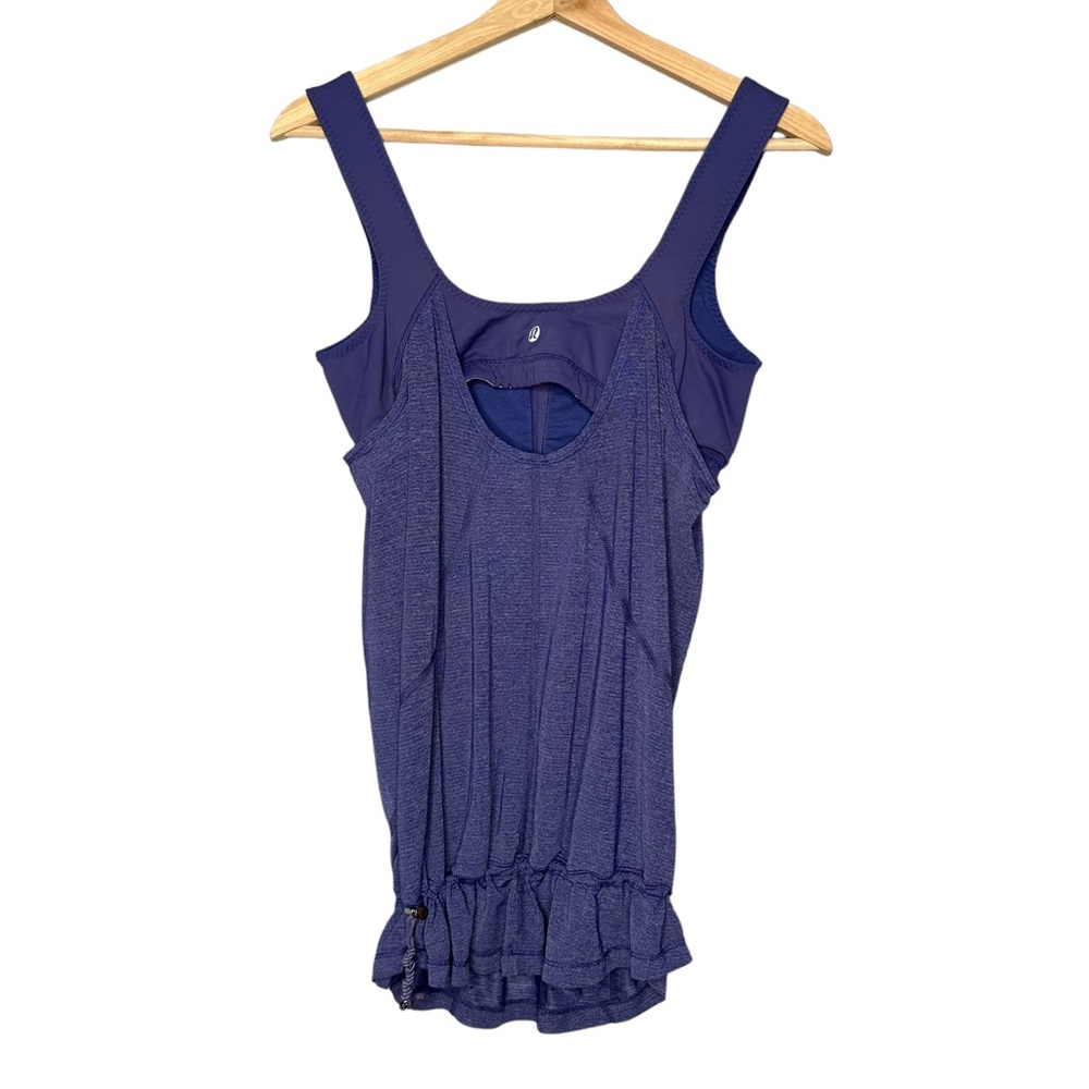 Lululemon Run Times Heathered Cadet Blue Cinch Tank - Picture 3 of 7